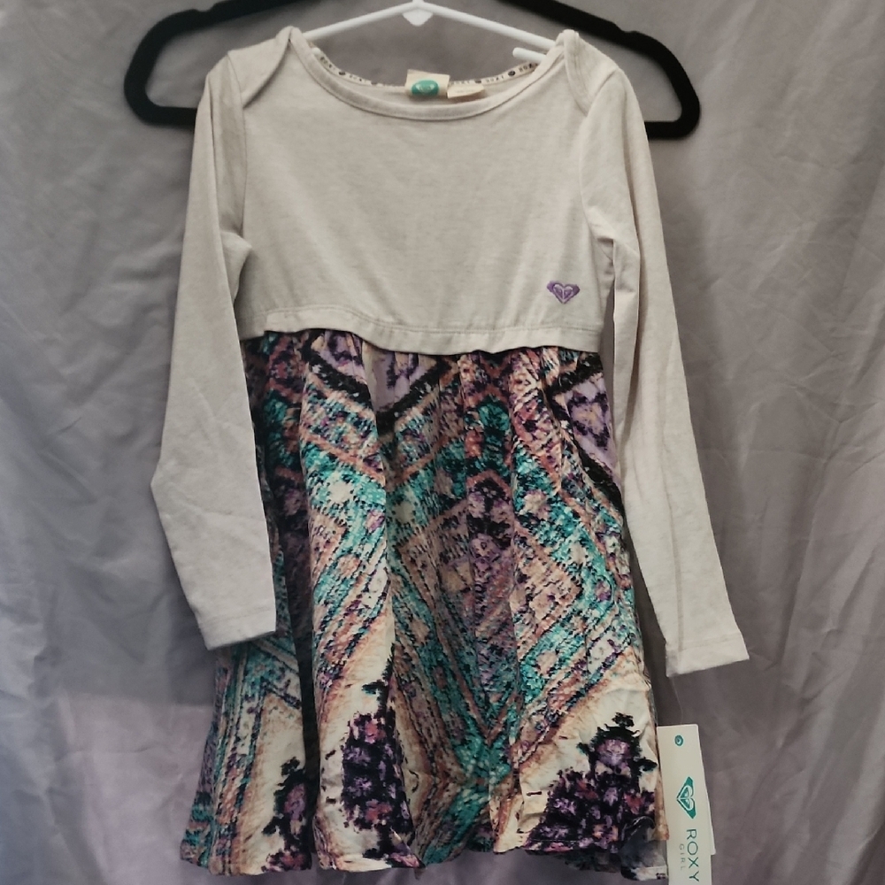 Roxy Long Sleeve Patterned Dress